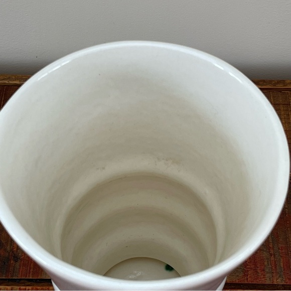 Vintage Haeger Pottery Vase Banded Ringed Cinched Cream Matte❤️ - Picture 6 of 9